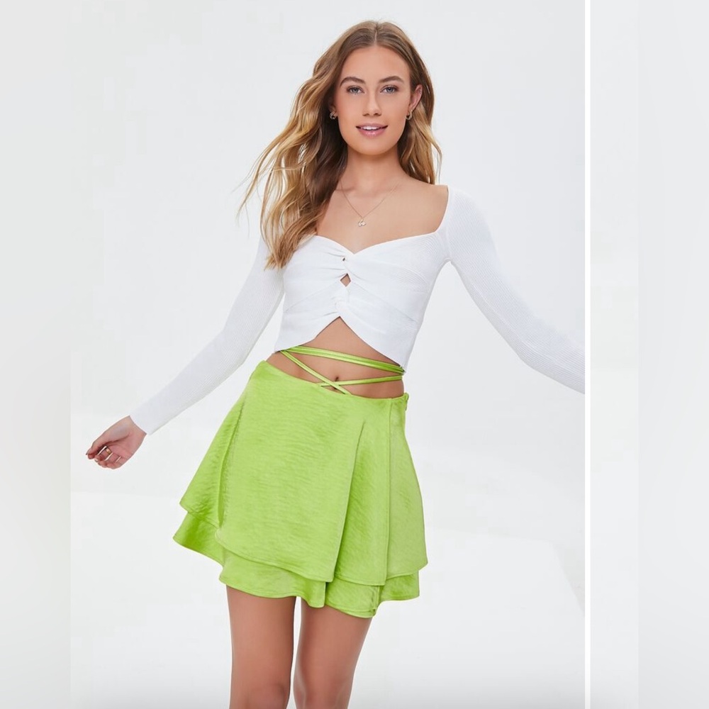 1 Satin Layered Mini Skirt.